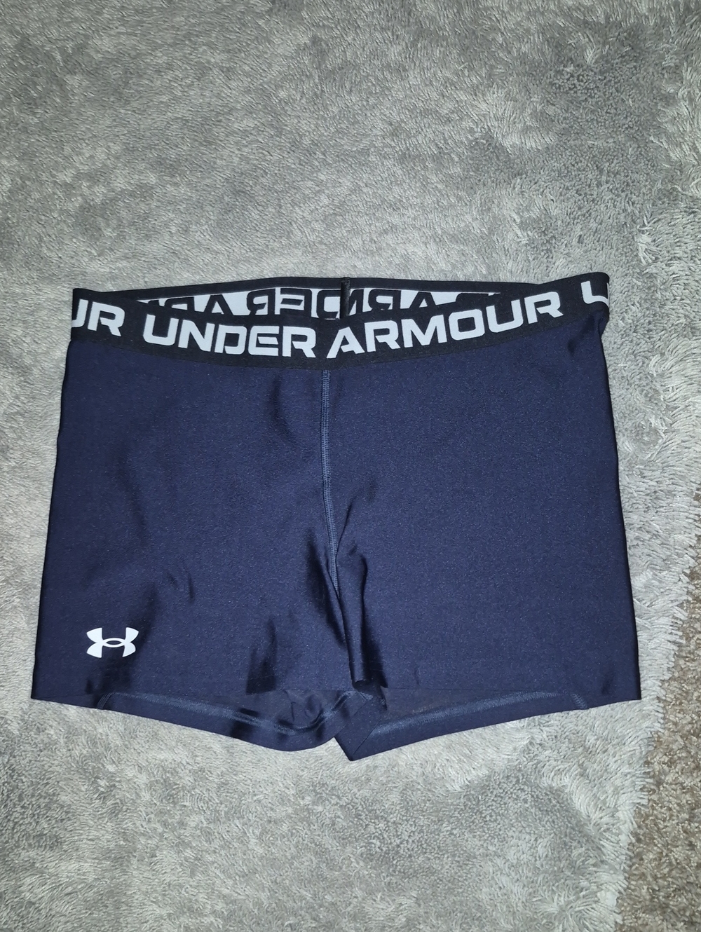 Under Armour Women's Navy Performance Bike Shorts with Branded Waistband